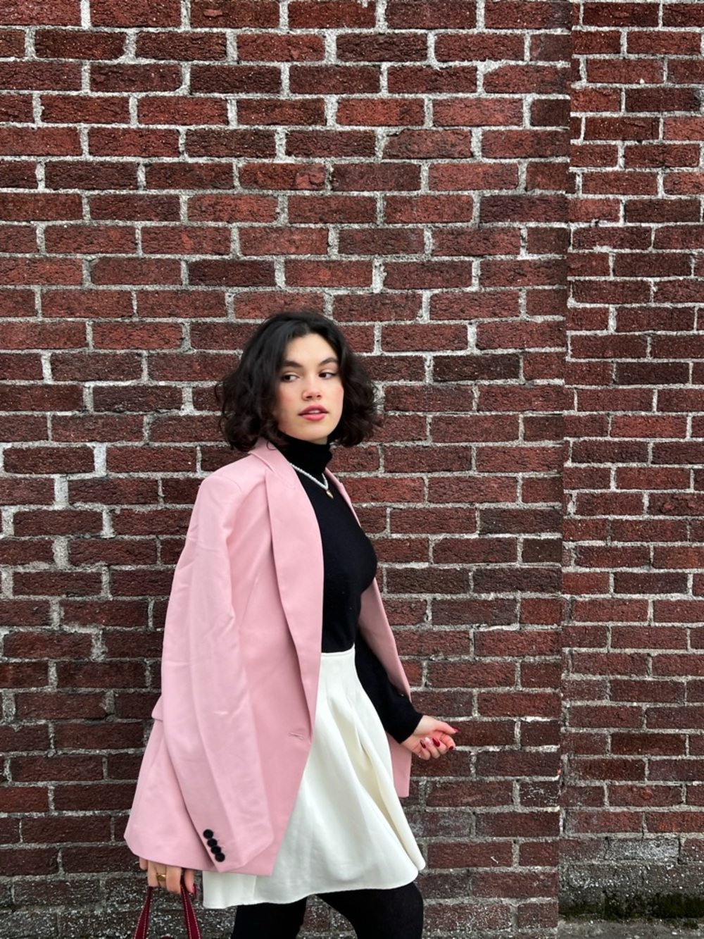 H&M Blush Pink Single-Breasted Blazer